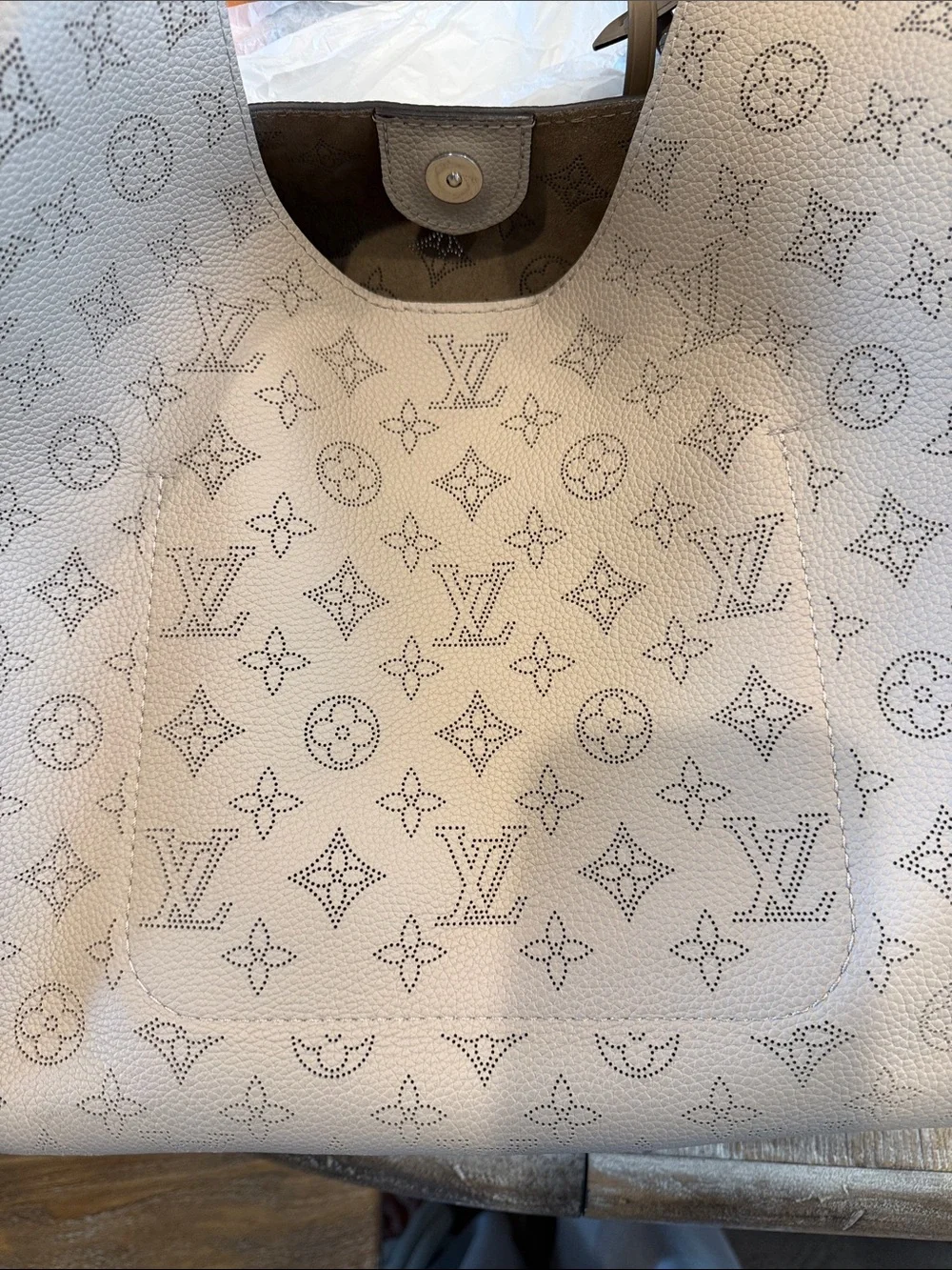 Louis Vuitton Taupe Monogram Braided-Handle Shoulder Bag